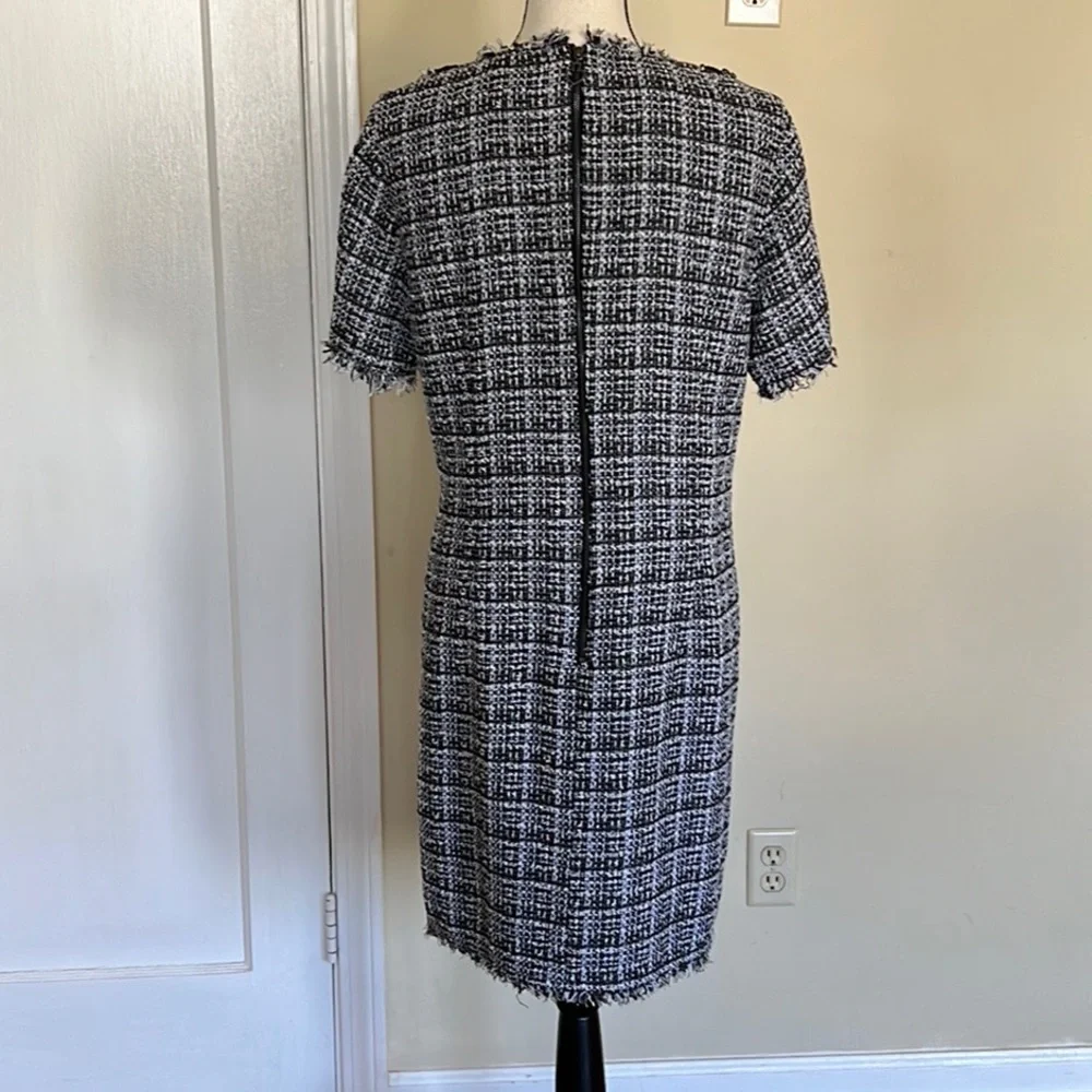 Kate Spade Bicolor Scallop Tweed Dress